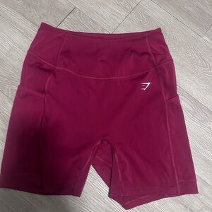 Gymshark Burgundy High-Rise Athletic Shorts